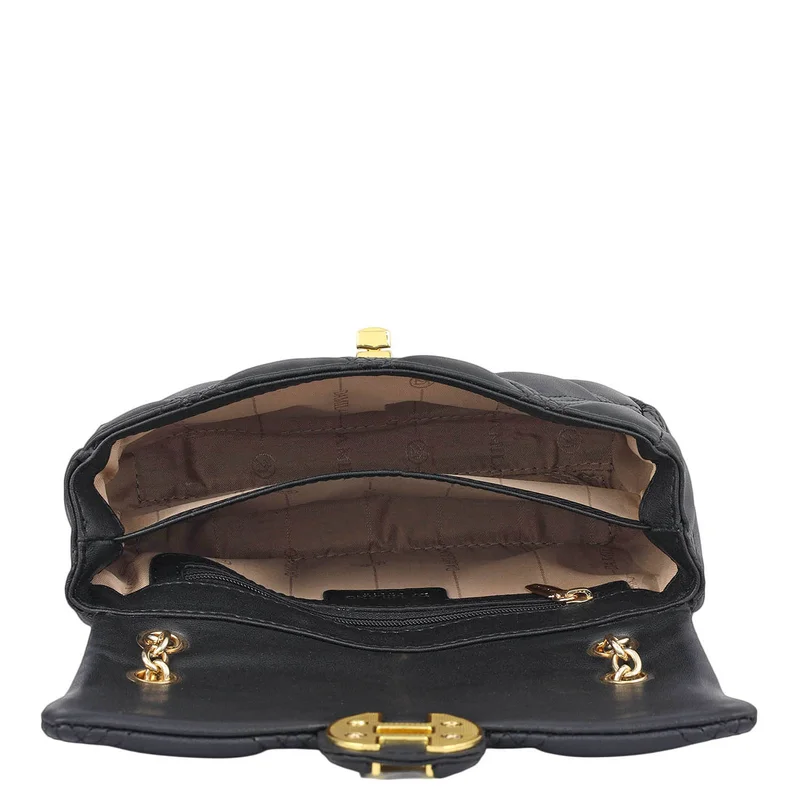 Da Milano Black Small Quilting Leather Shoulder Bag - Black for Women | Best Price UAE